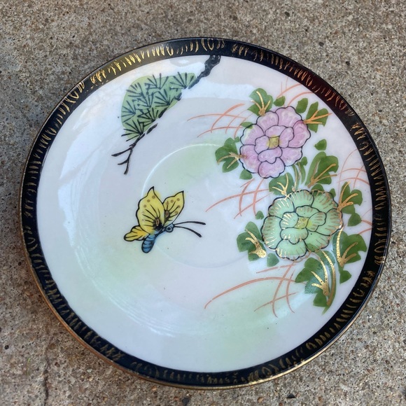 Vintage Made In Occupied Japan Mini Tea Sake Cup and Saucer Hand Painted (EXC) - Picture 8 of 14